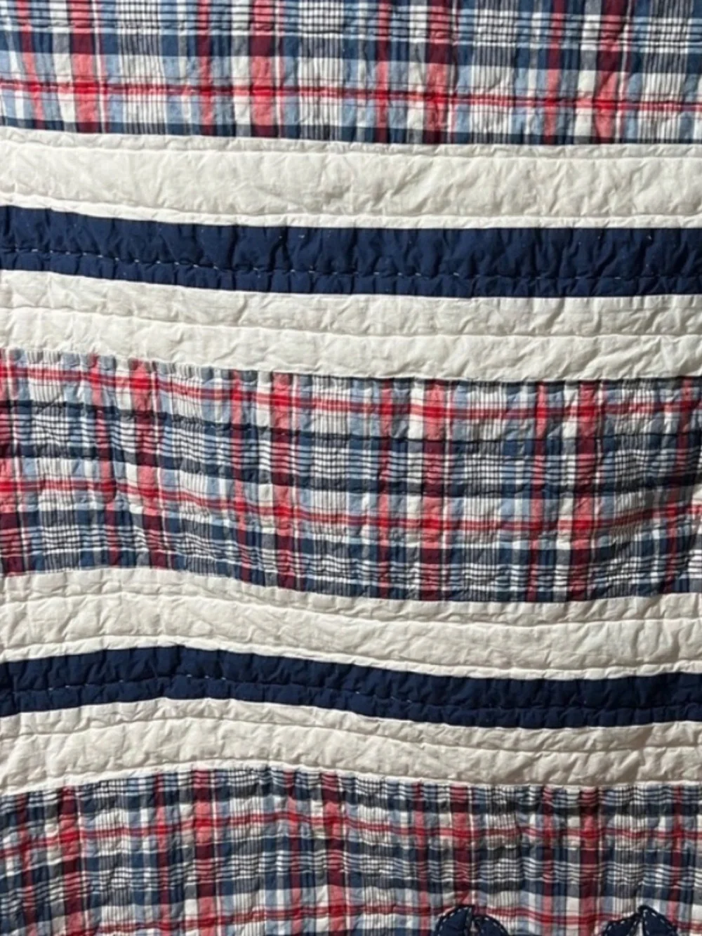 Pottery Barn Kids Crib Madras quilt 36x48